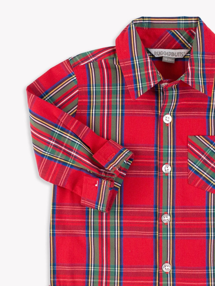 Long Sleeve Button Down Shirt | Tis the Season Plaid