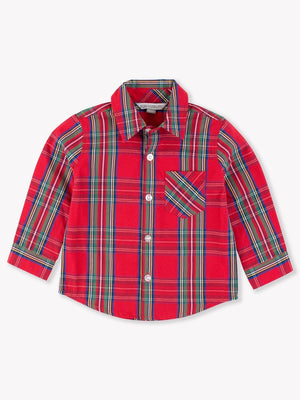 Long Sleeve Button Down Shirt | Tis the Season Plaid