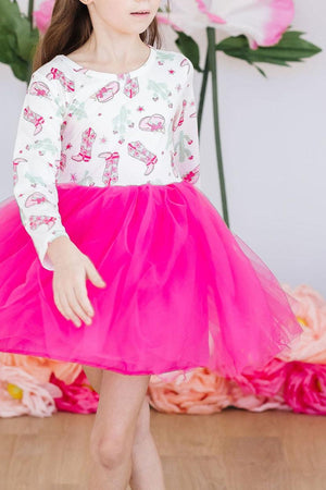 Giddy Up Long Sleeve Tutu Dress