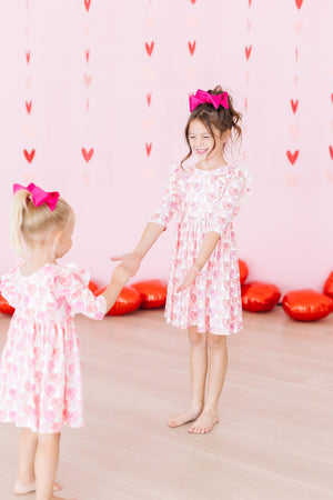 Melt my Heart 3/4 Sleeve Ruffle Twirl Dress