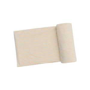 Beige Stripe Bamboo Swaddle Blanket