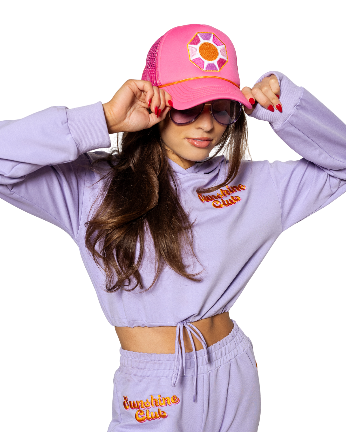 Solitaire Sun Trucker Hat | Pink