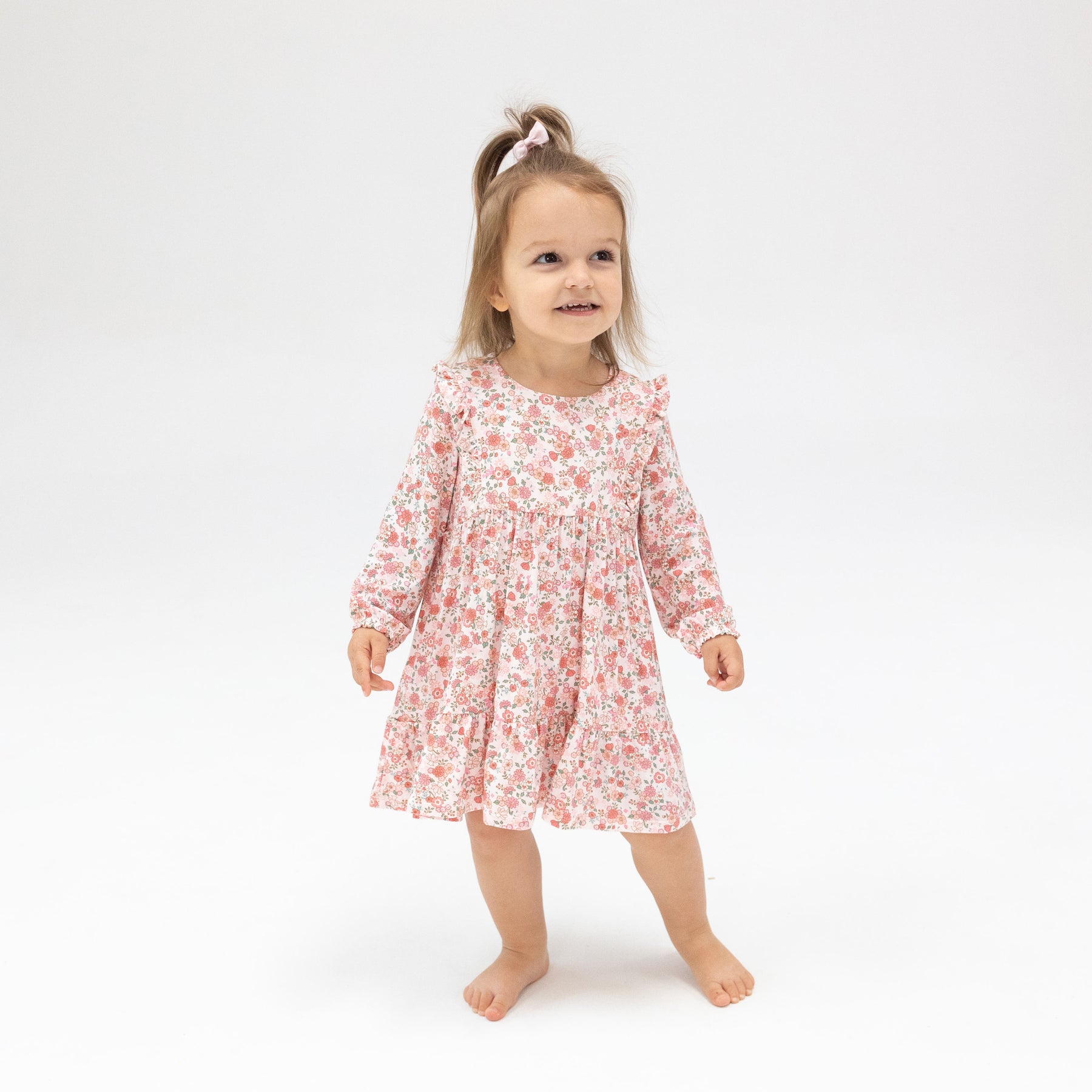 Pretty Calico Bamboo Ruffle Tiered Dress and Legging Set