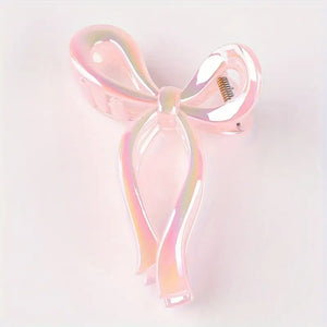 Opalescent Bow Hair Claw Clip | Pink