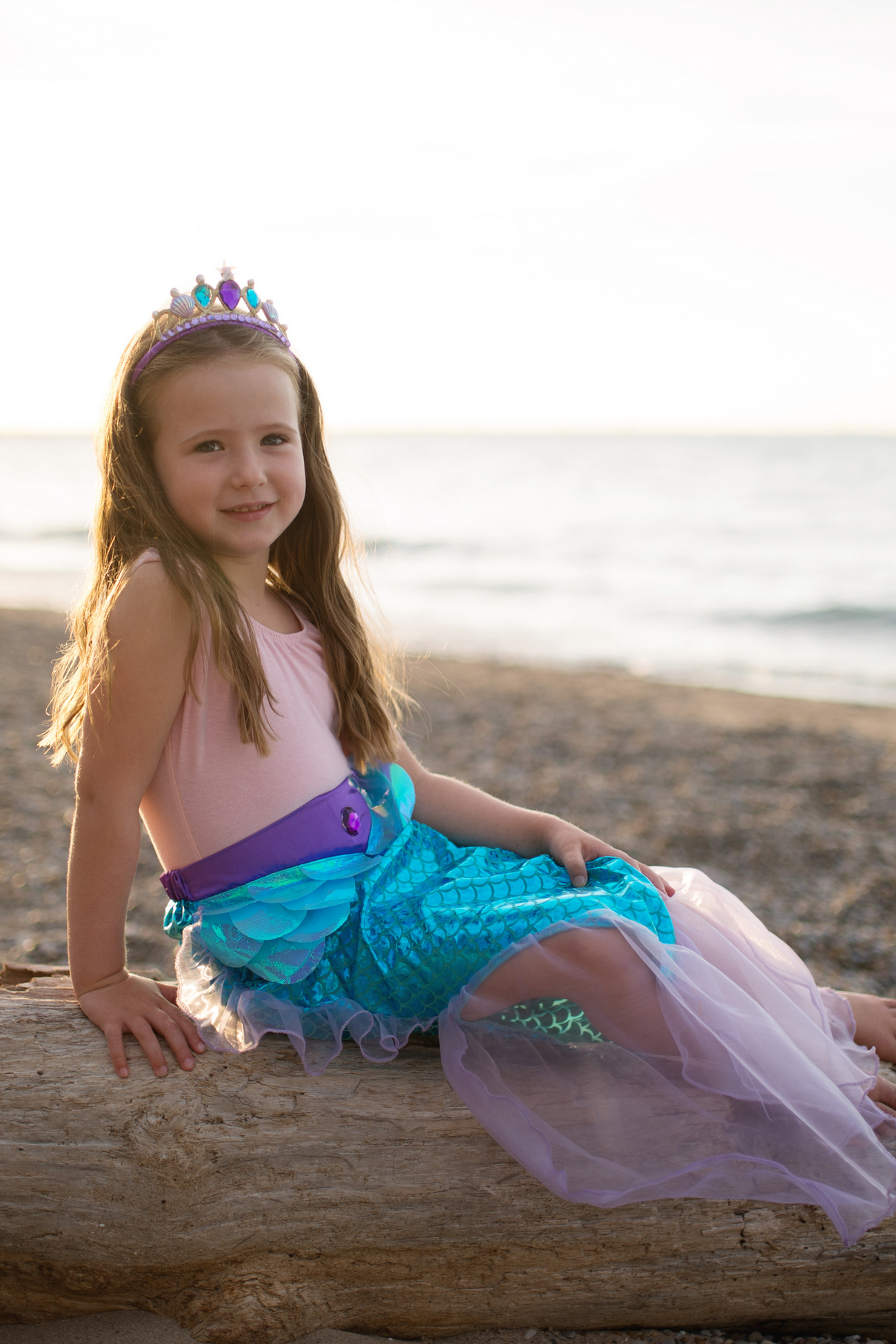 Mermaid Glimmer Skirt Set with Headband | Blue Lilac