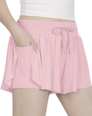 Performance Flowy Butterfly Shorts | Light Pink