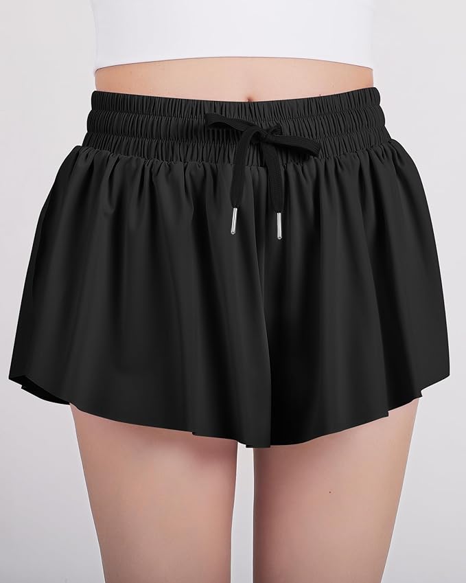 Performance Flowy Butterfly Shorts | Black