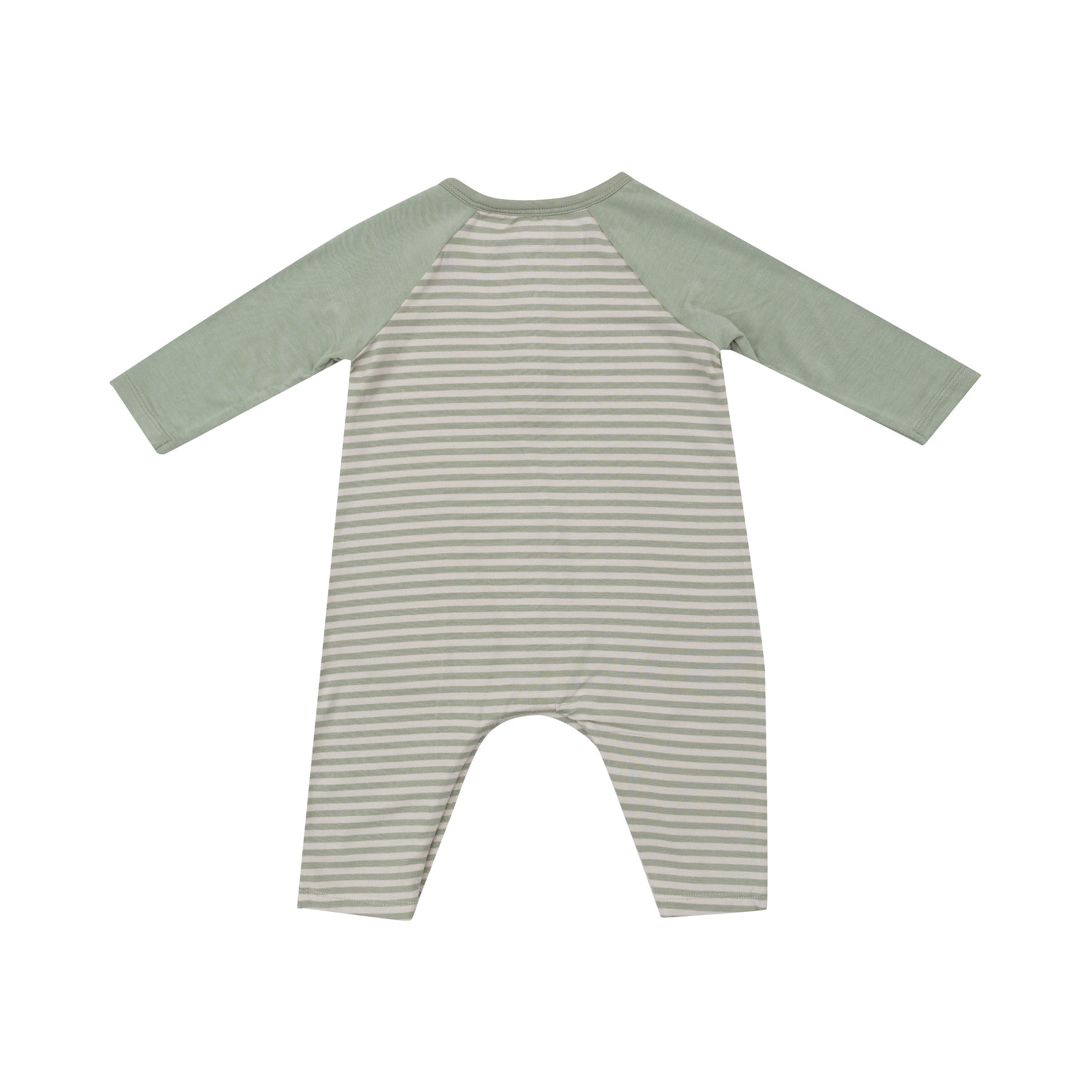 Desert Sage Stripe Bamboo Raglan Henley Romper