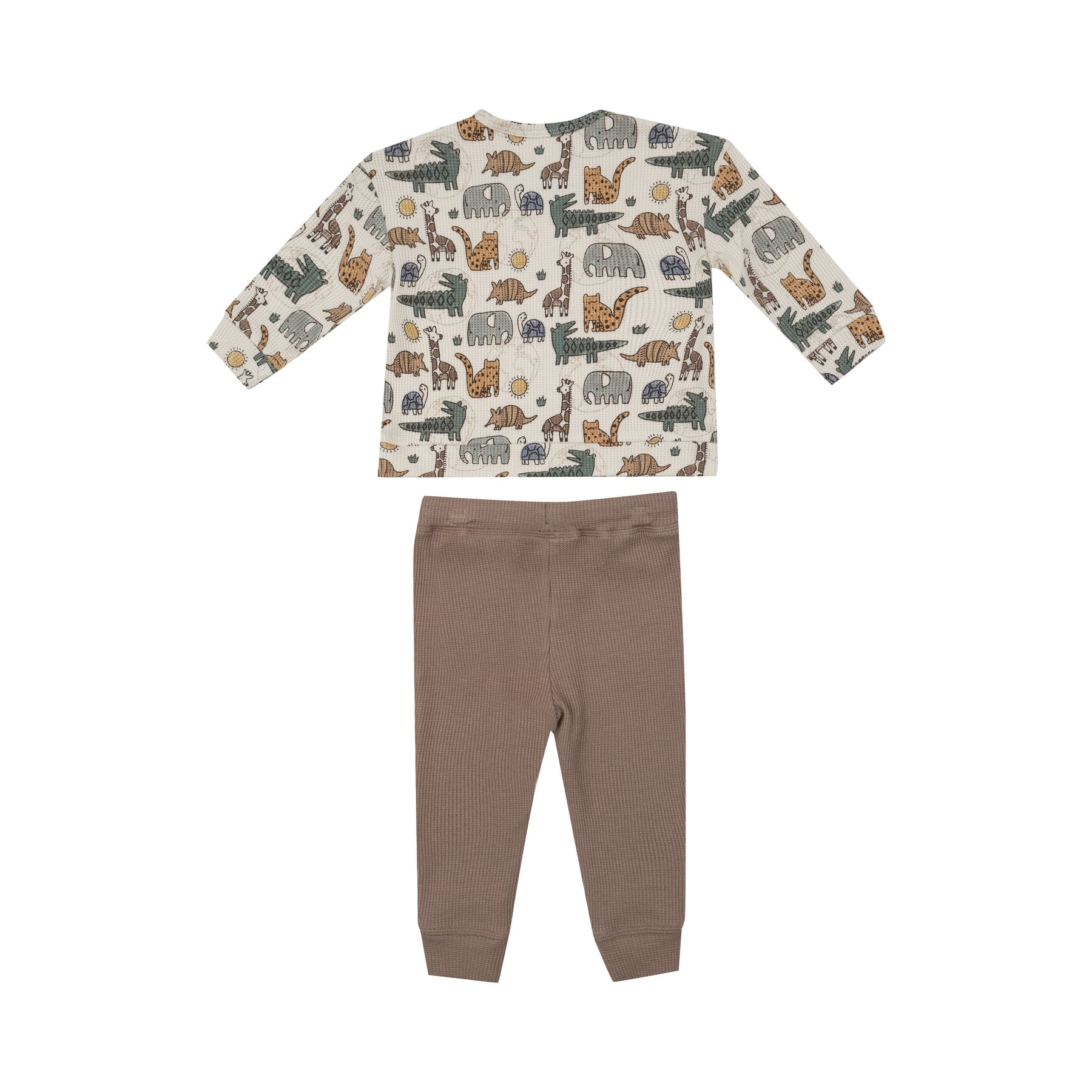 Safari Sketchbook Waffle Sweatshirt and Jogger Set