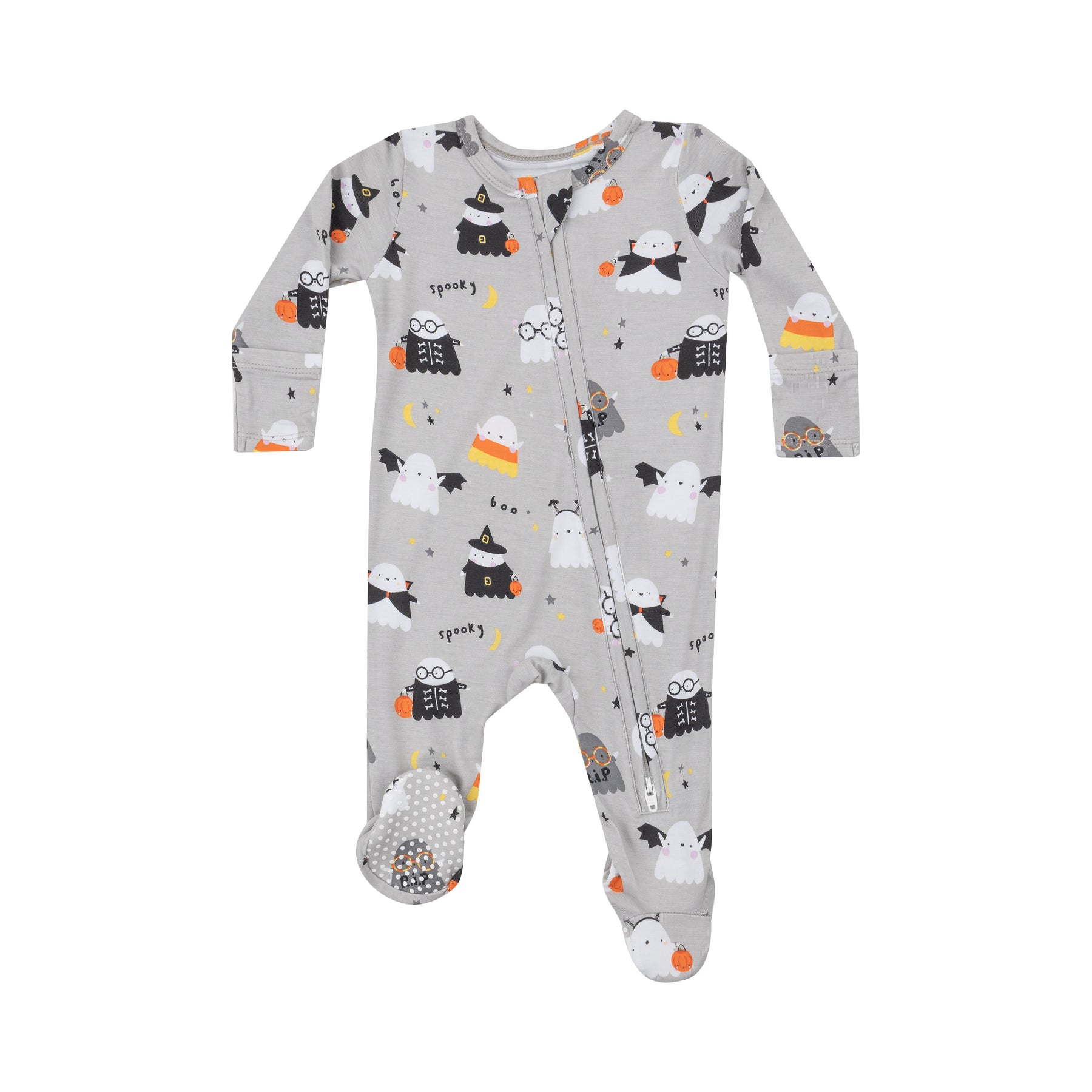 Costumed Ghost Bamboo 2 Way Zipper Footie