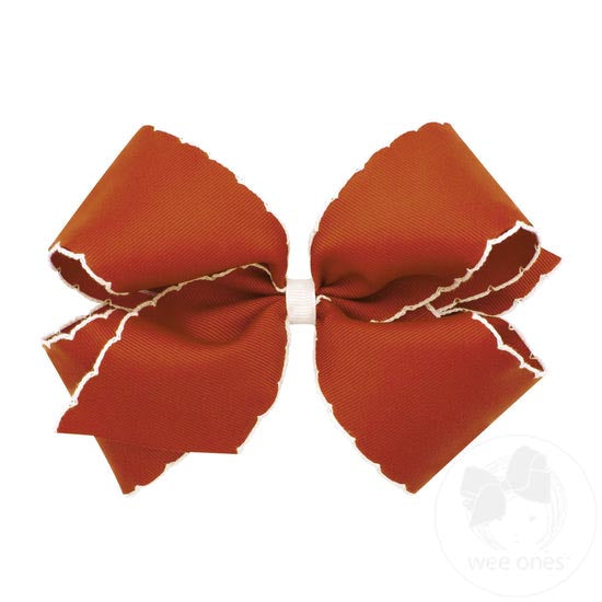 Burnt Orange Grosgrain Hair Bows on Clips | Assorted