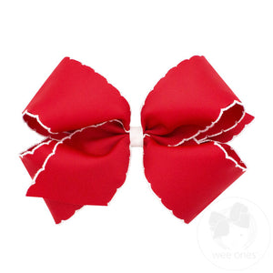 Red and White Grosgrain Hair Bows on Clips | Assorted