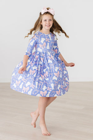 Hop Skip and Twirl 3/4 Sleeve Pocket Twirl Dress