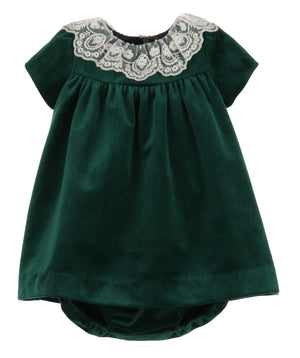 Deluxe Velvet Float Green Dress