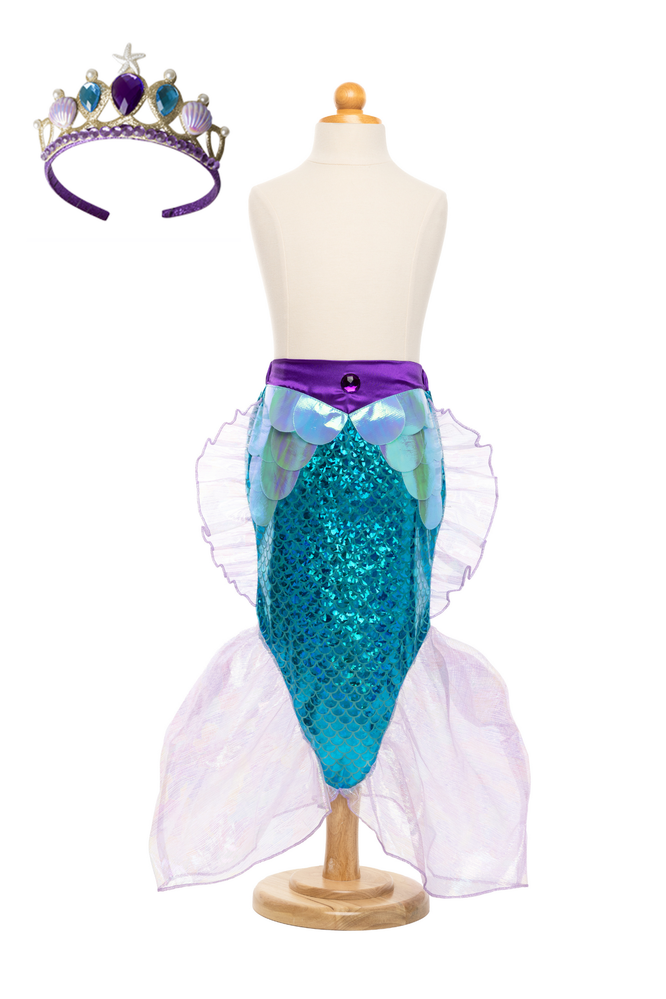 Mermaid Glimmer Skirt Set with Headband | Blue Lilac