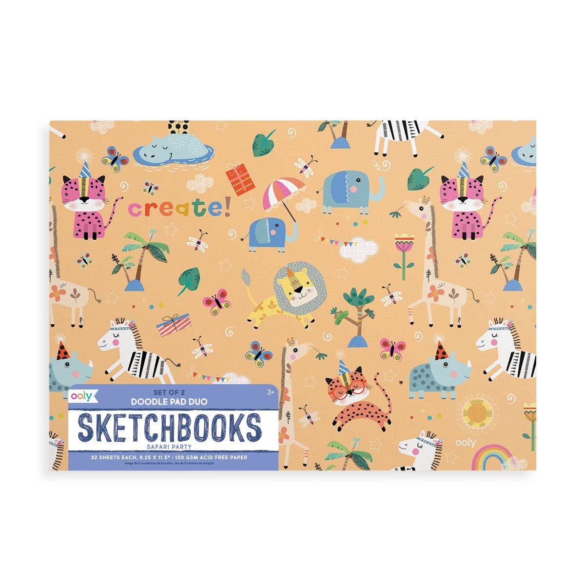 Safari Party Doodle Pad Duo Sketchbook | Set of 2