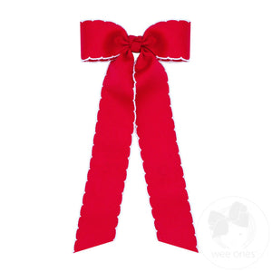 Red and White Grosgrain Hair Bows on Clips | Assorted