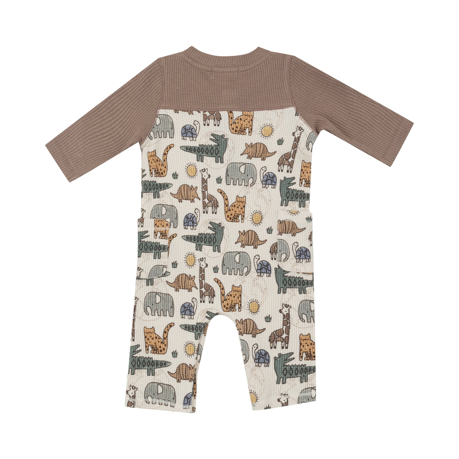 Safari Sketchbook Romper with Contrast Sleeves