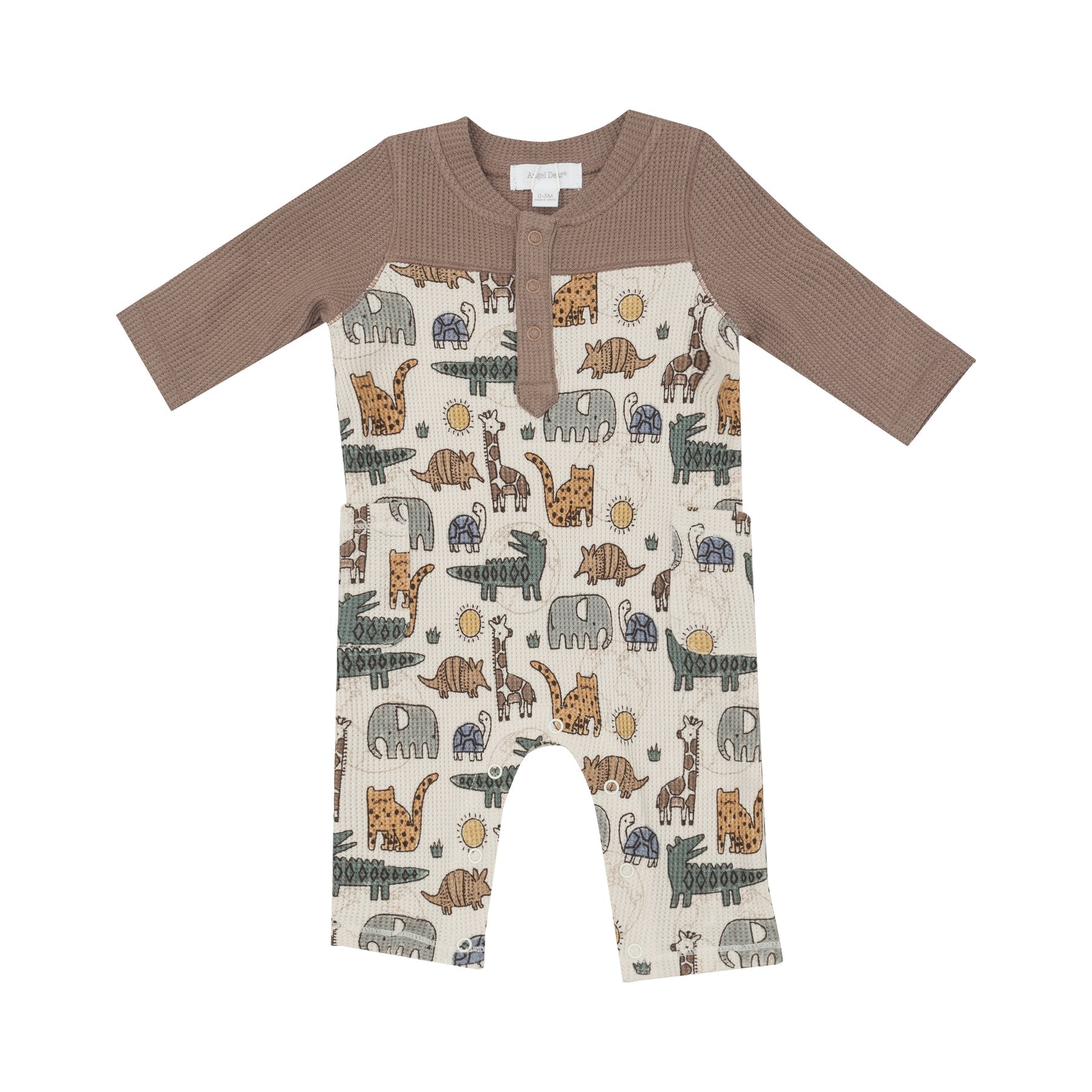 Safari Sketchbook Romper with Contrast Sleeves