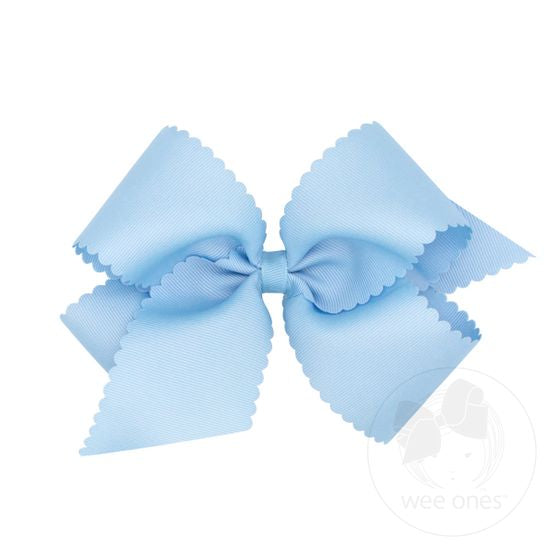 King Scalloped Edge Grosgrain Bow | Assorted Colors