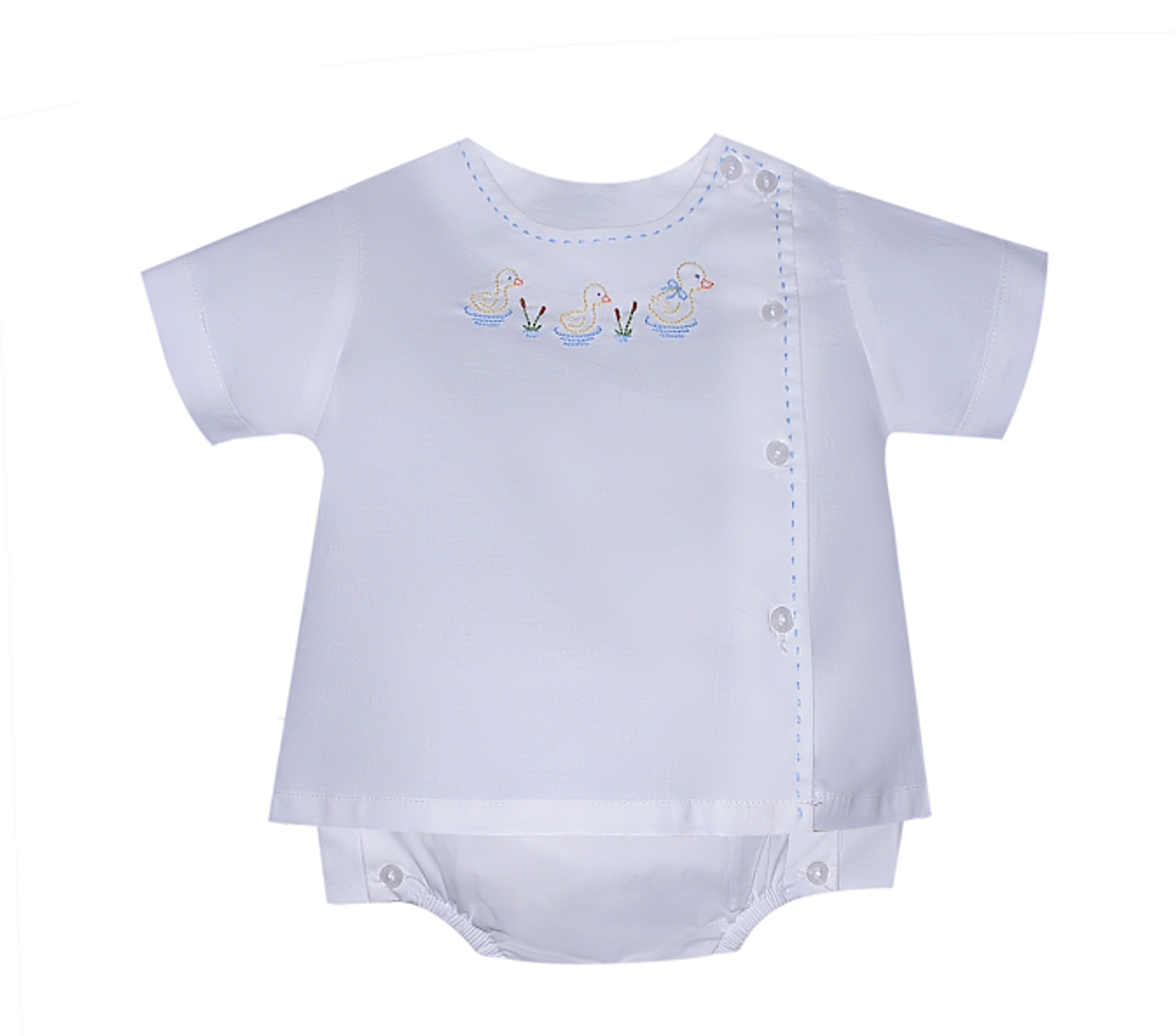 White Riley Boy Diaper Set | Ducking