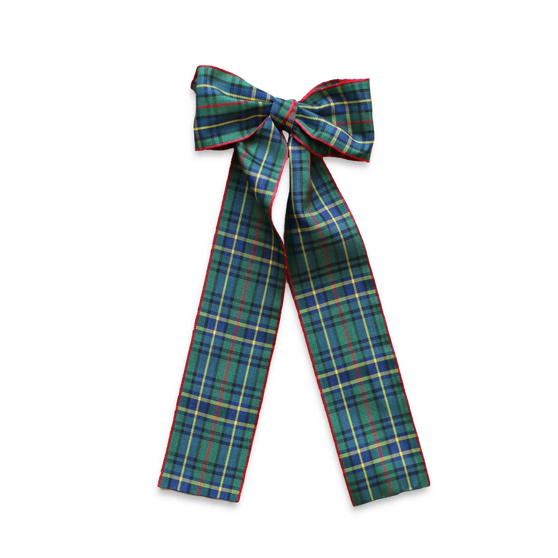 Tartan Winter Chic Long Tail Bow | Green