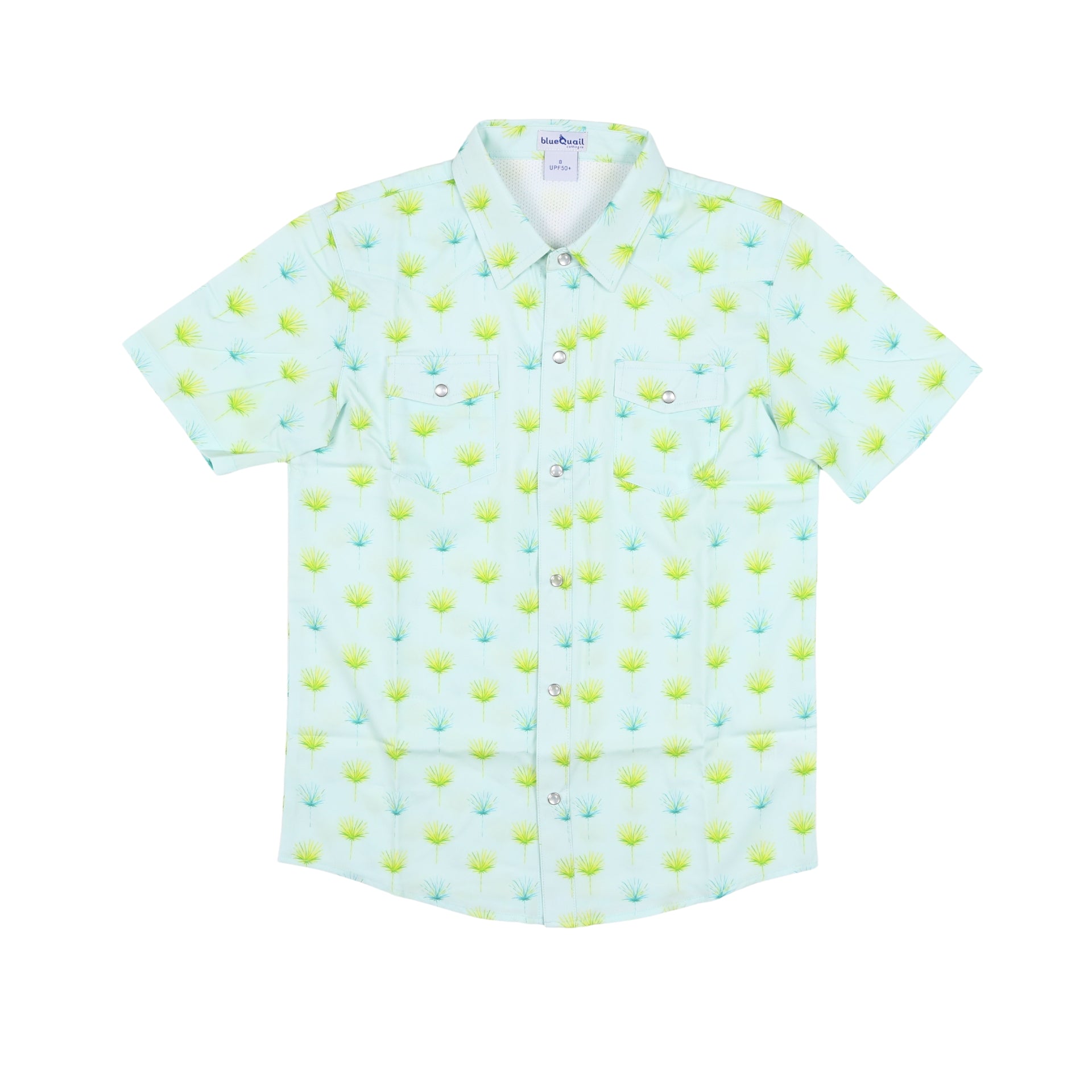 Palm Leaves Pearl Snap Short Sleeve