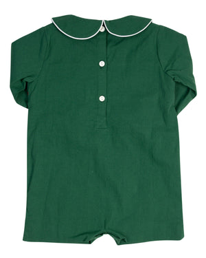 Santa Smocked Dark Green Shortall