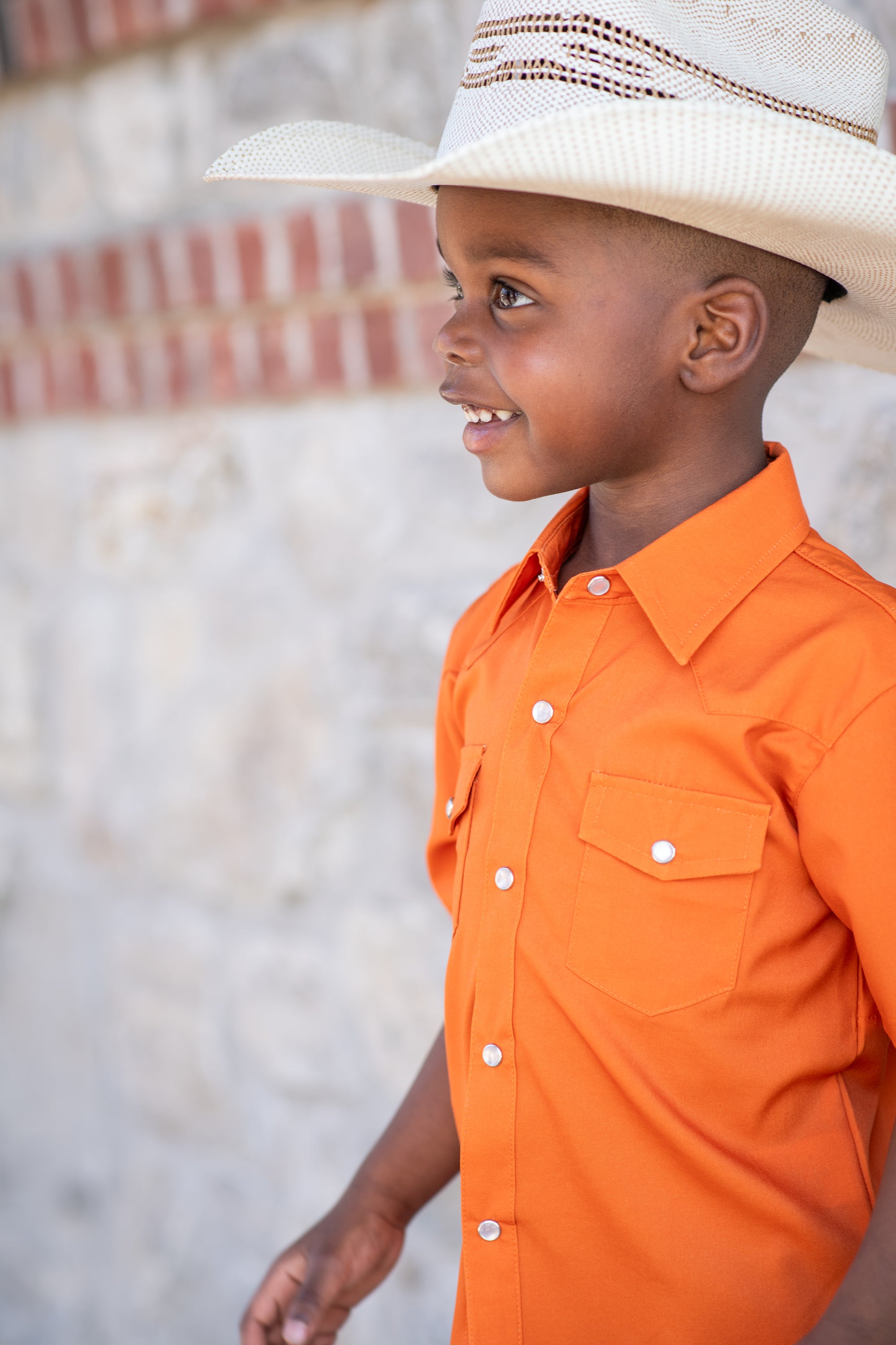 Game Day Burnt Orange Pearl Snap Short Sleeve Shirt