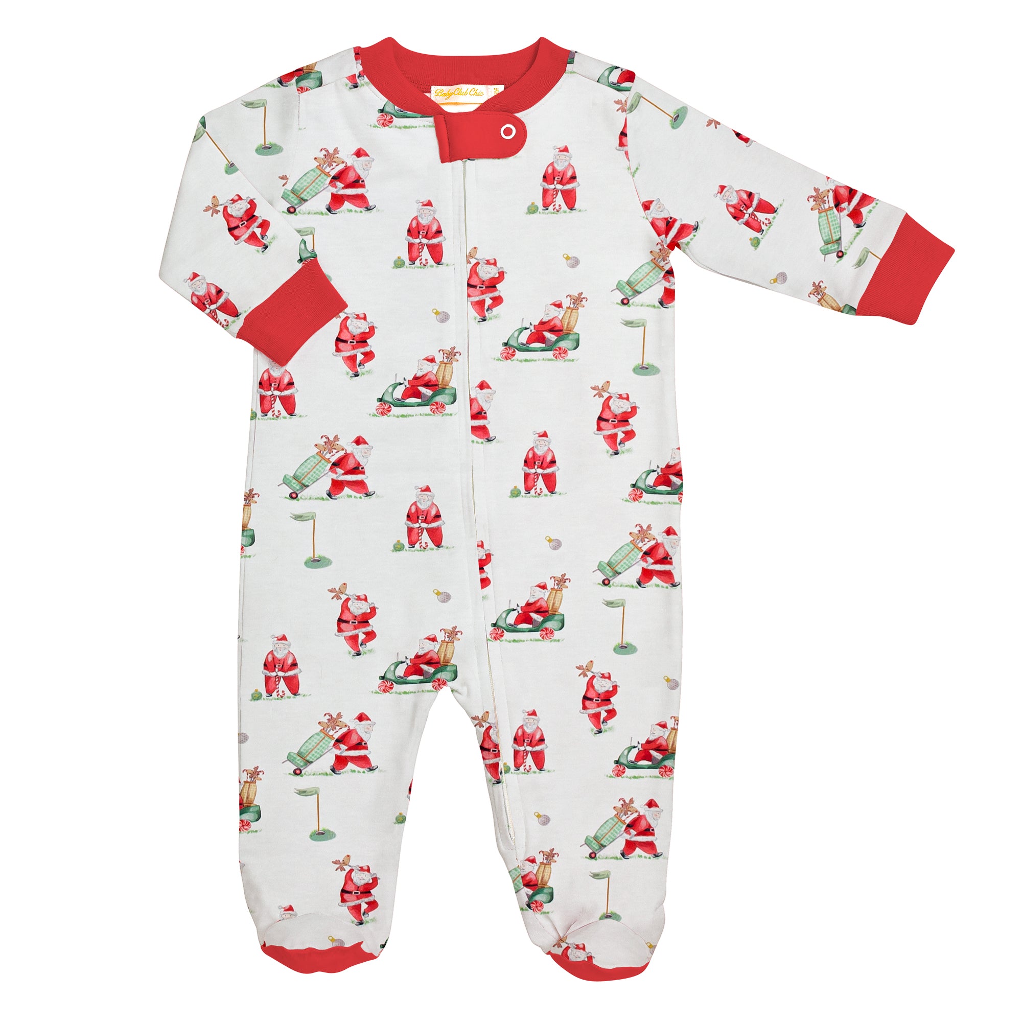 Santa's Golf Printed Footie or Coverall