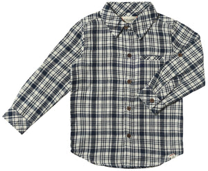 Atwood Woven Long Sleeve Shirt | Navy and White Plaid