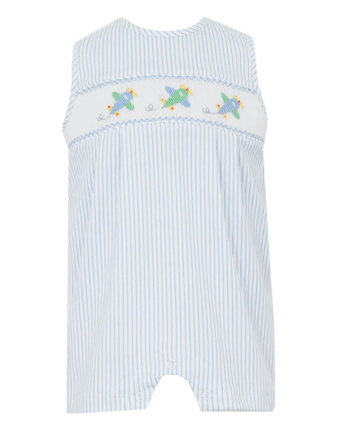Light Blue Stripe Knit Jon Jon | Airplanes Smocking