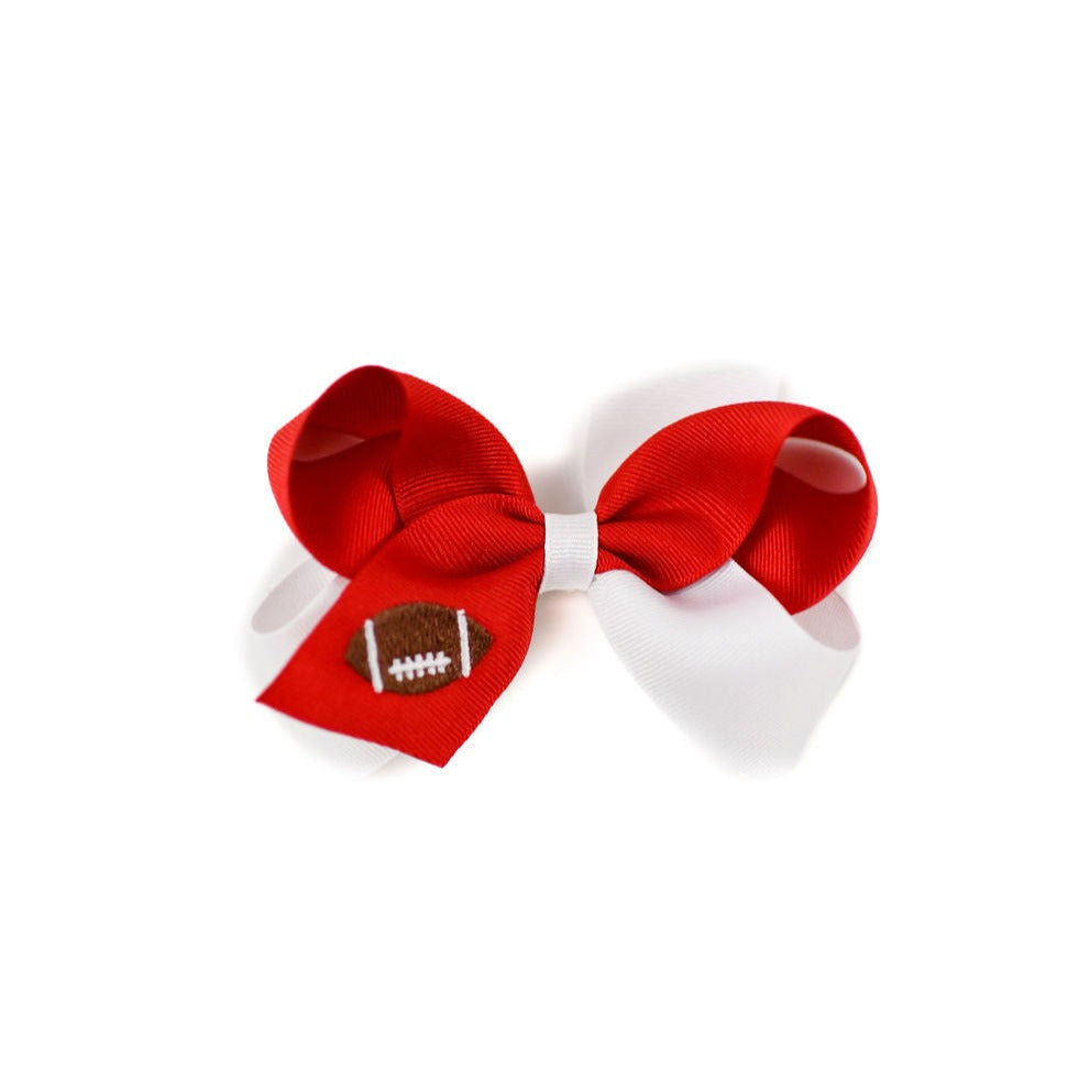 Red and White Grosgrain Hair Bows on Clips | Assorted