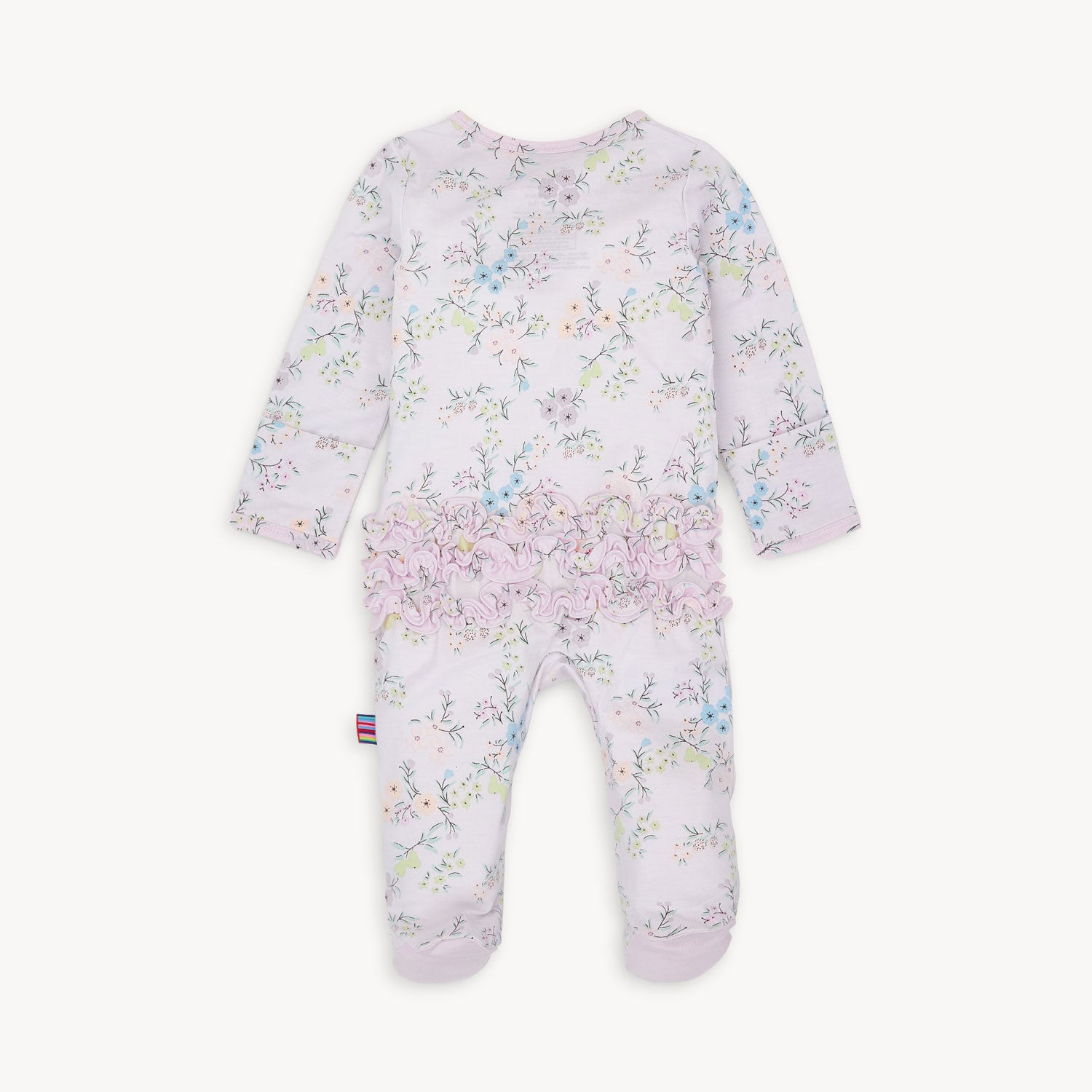 Emily Floral Modal Magnetic Footie with Ruffles