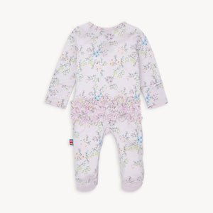 Emily Floral Modal Magnetic Footie with Ruffles