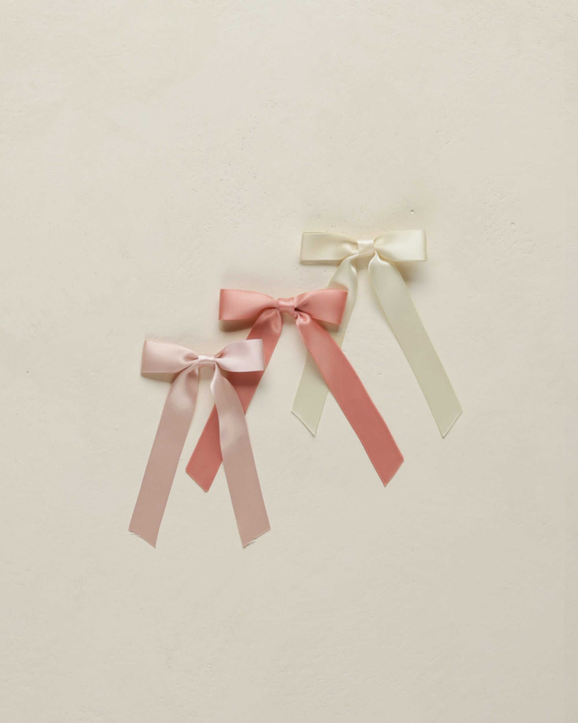 Satin Bows, Set of 3 | Bubblegum, Lipstick, Natural