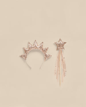 Sun Crown and Wand Set | Dusty Rose