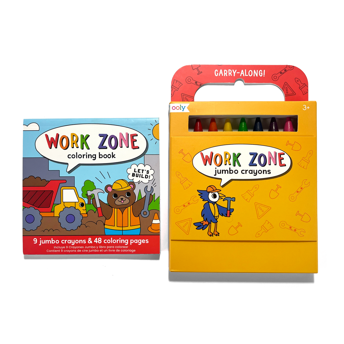 Carry Along! Coloring Book and Crayon Set | Work Zone - Set of 9 Crayons