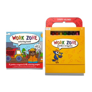 Carry Along! Coloring Book and Crayon Set | Work Zone - Set of 9 Crayons