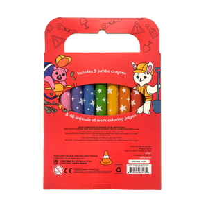 Carry Along! Coloring Book and Crayon Set | Work Zone - Set of 9 Crayons