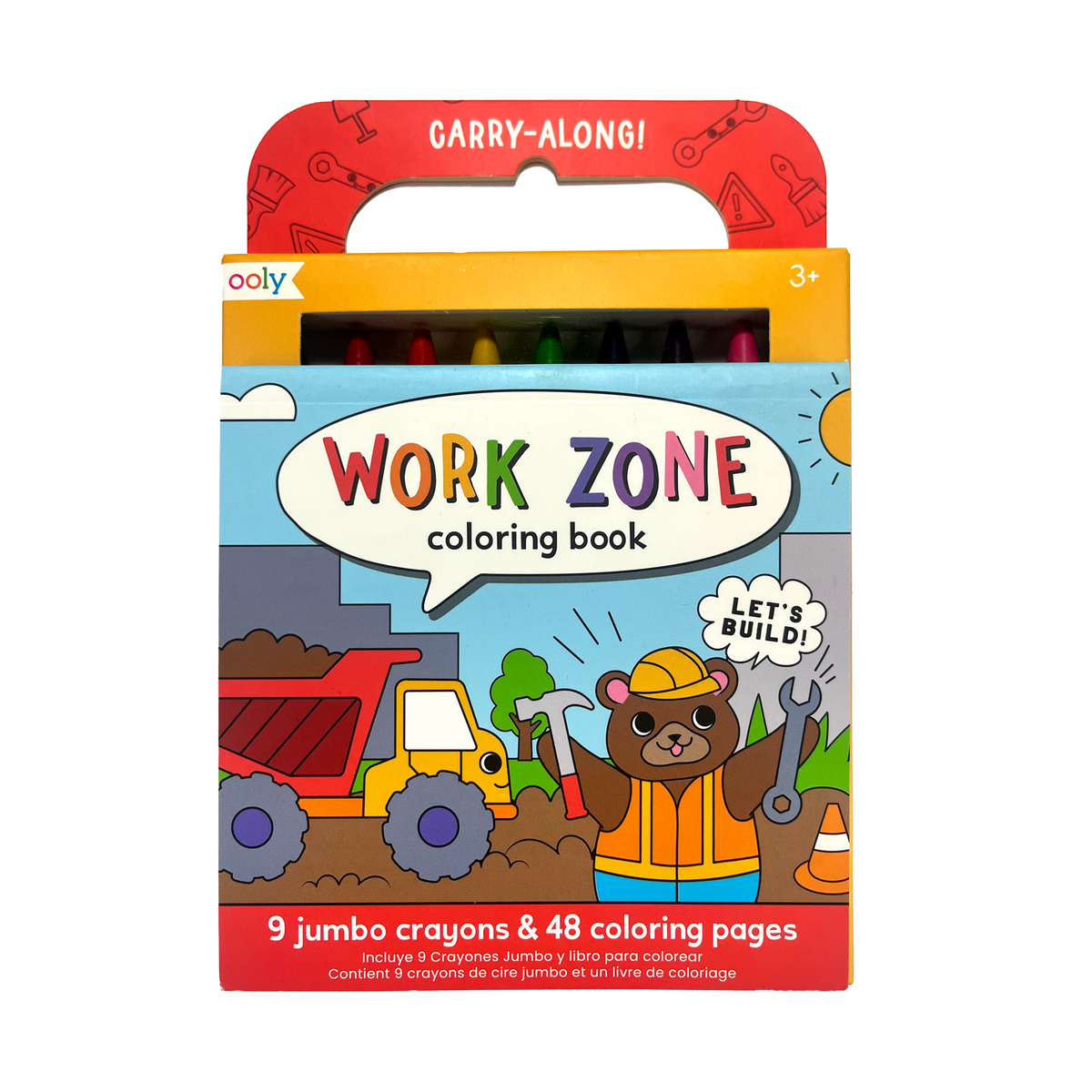 Carry Along! Coloring Book and Crayon Set | Work Zone - Set of 9 Crayons