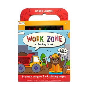 Carry Along! Coloring Book and Crayon Set | Work Zone - Set of 9 Crayons