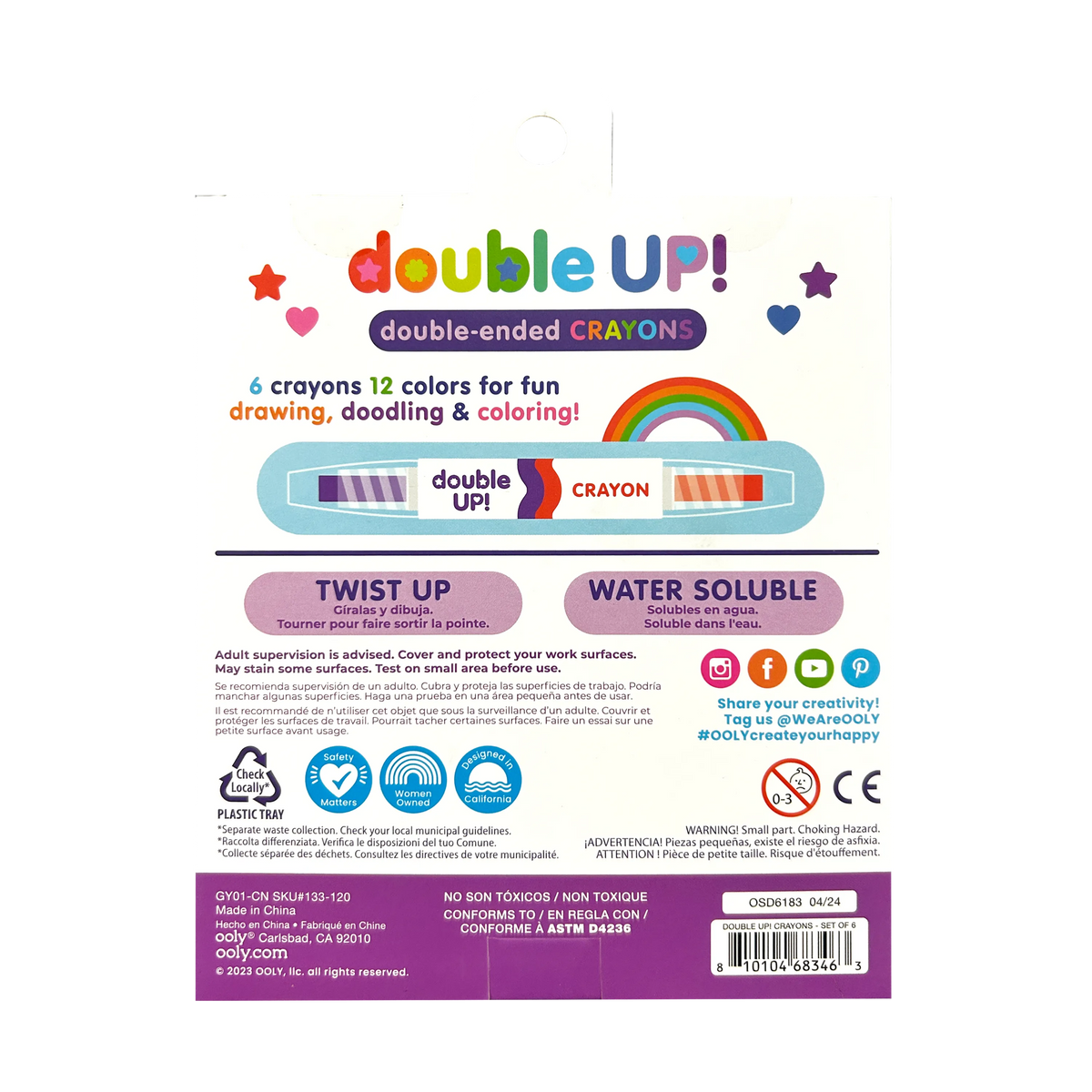 Double Up! Double-Ended Crayons | Set of 6