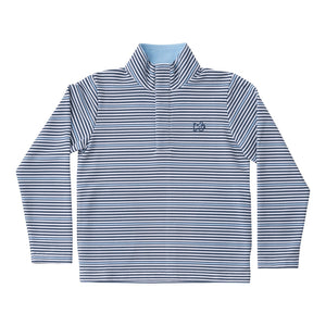 Sporty Snap Pullover | Big Dipper Navy Fishing Club Stripe