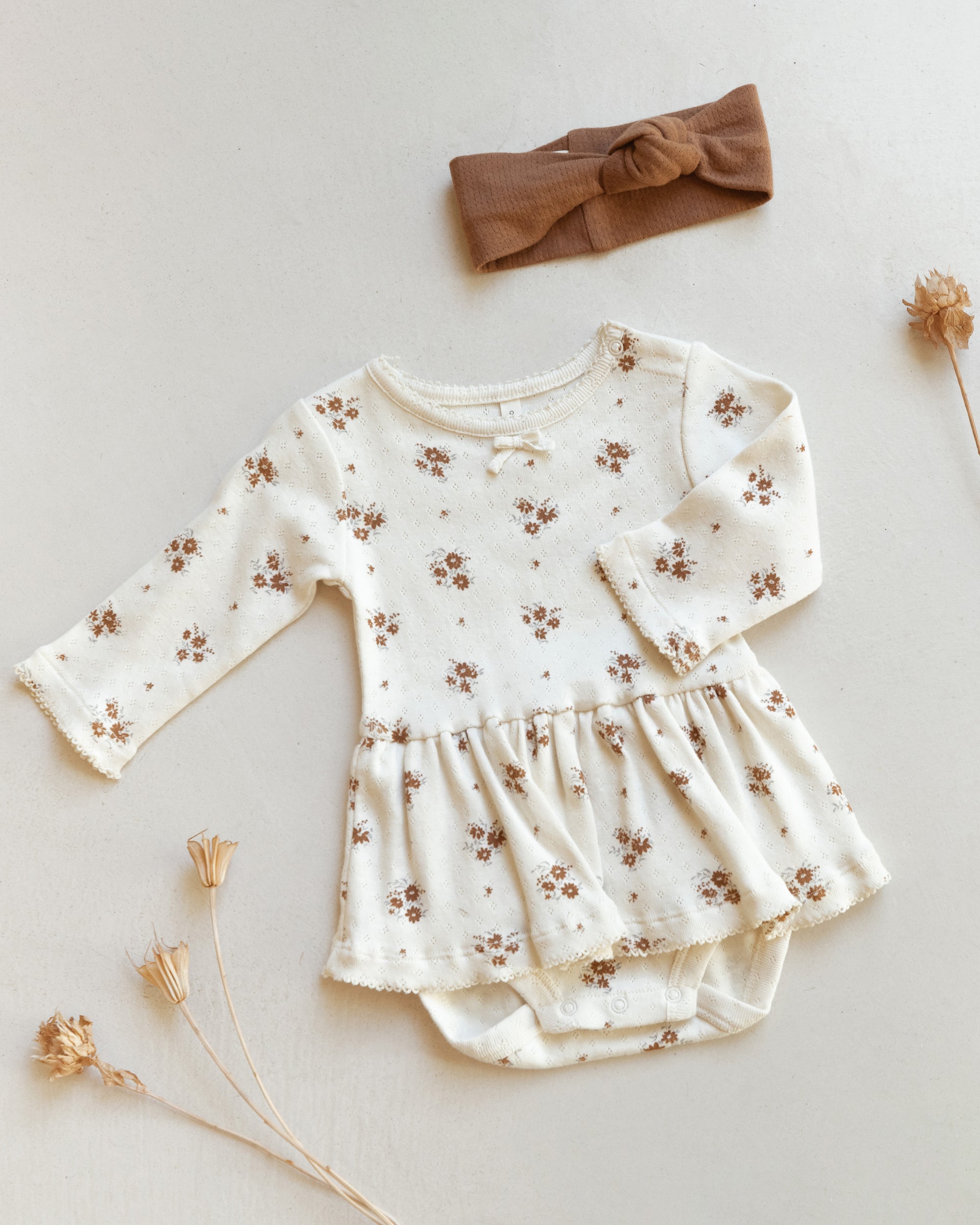 Pointelle Skirted Bodysuit | Autumn Flora