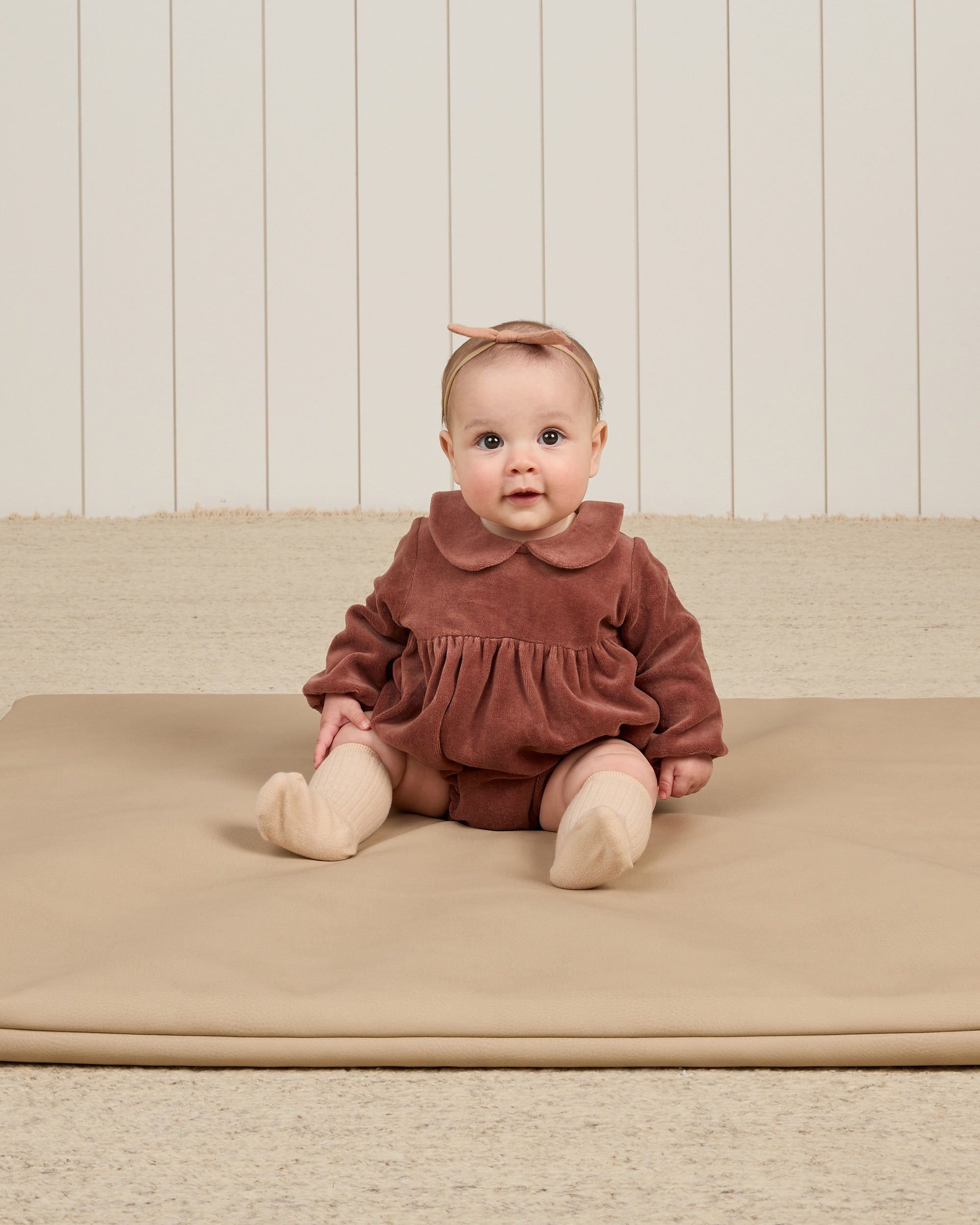 Peter Pan Collar Romper | Cranberry