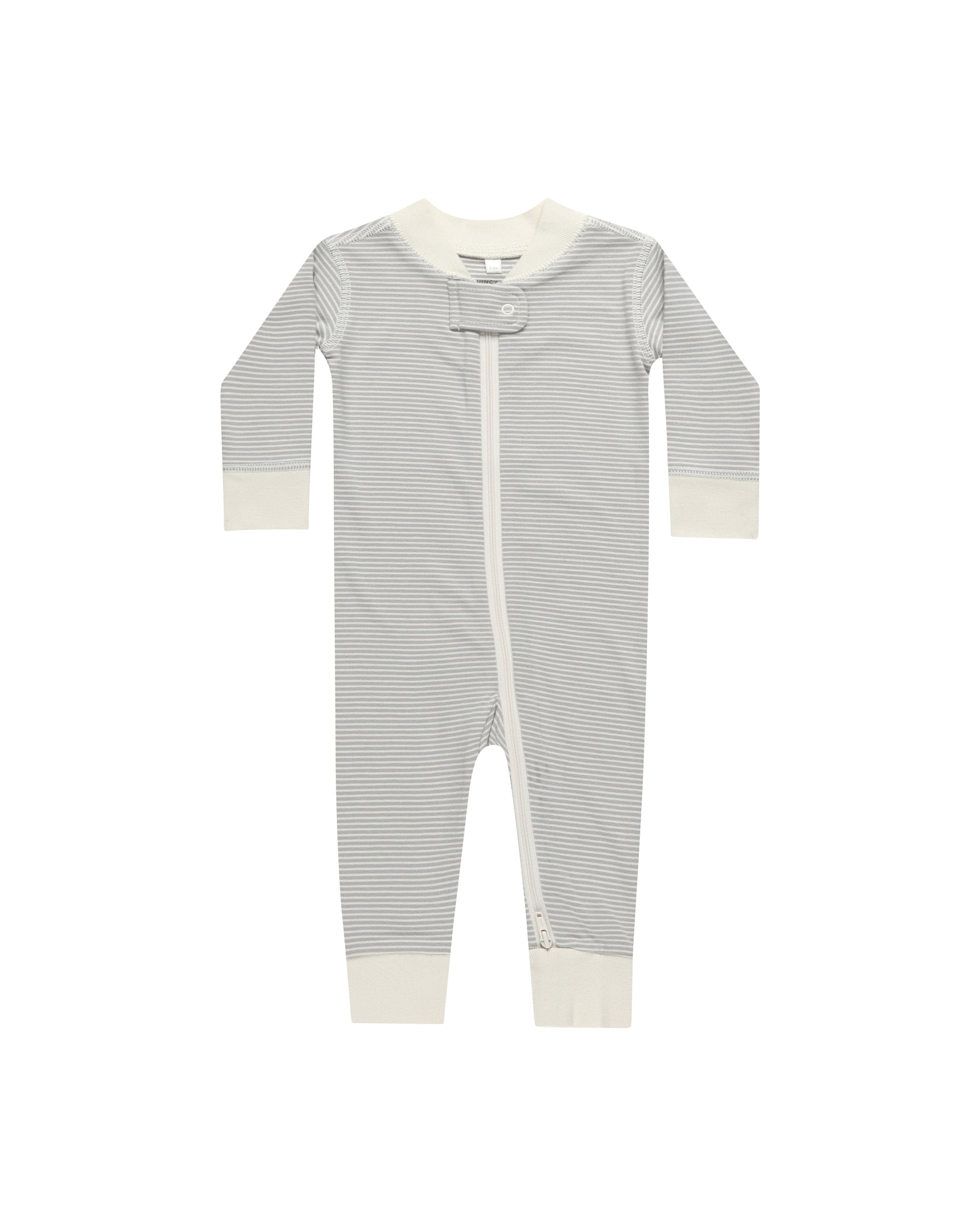 Zip Long Sleeve Sleeper | Blue Micro Stripe