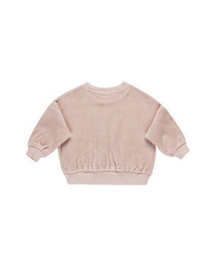 Velour Relaxed Sweatshirt | Blush