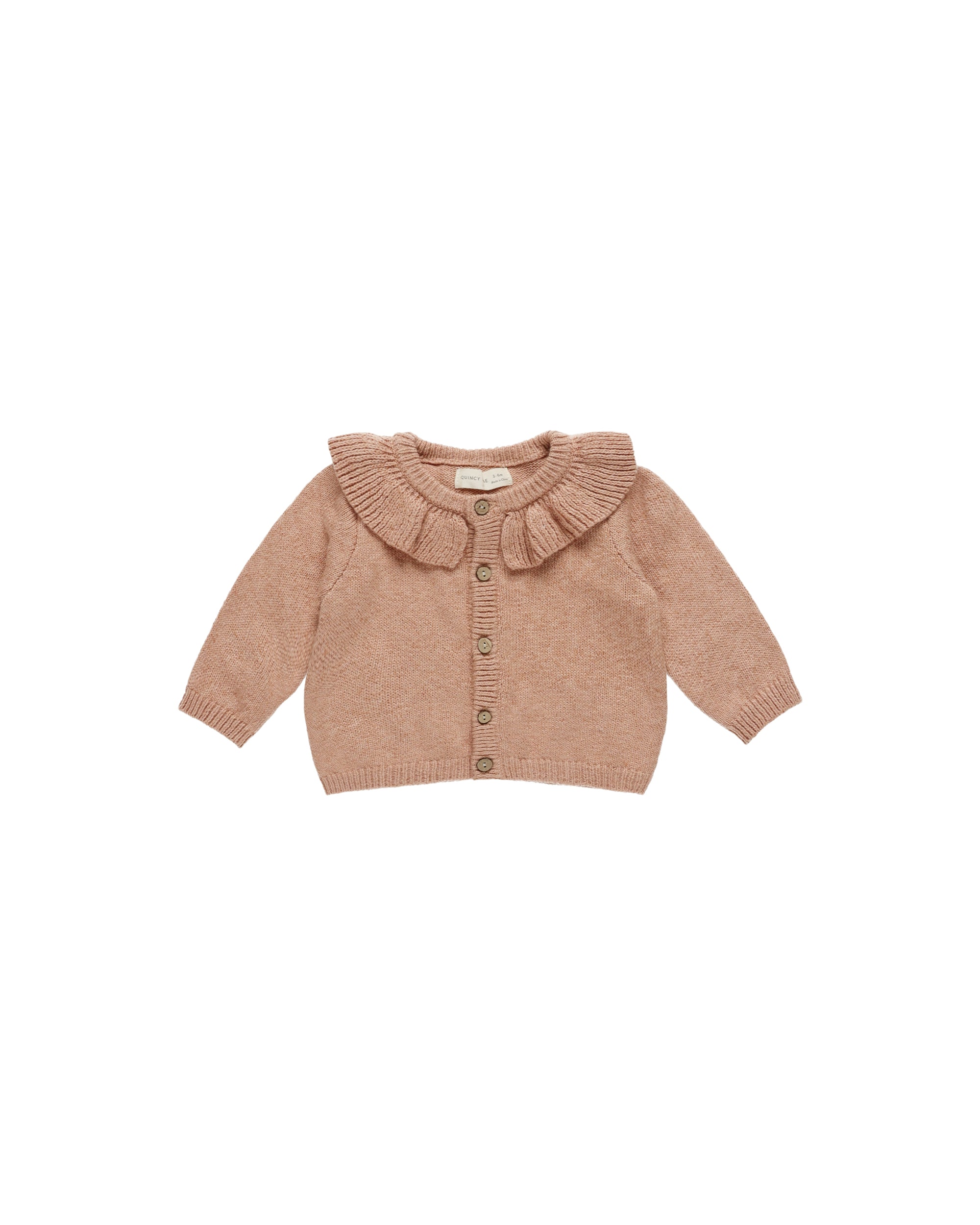 Ruffle Collar Cardigan | Rose