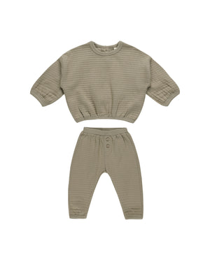 Textured Sweat Set | Olive